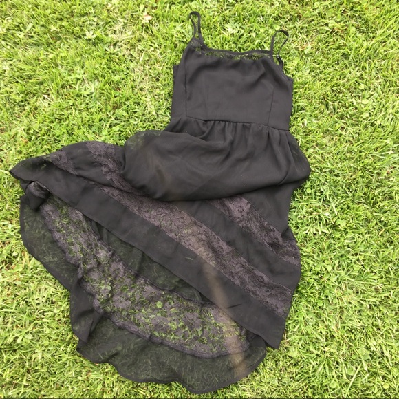 Band of Gypsies Dresses & Skirts - Black High-Low Dress with Lace Details